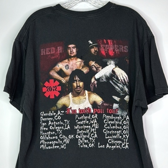 Red Hot Chilli Peppers 2012 I'm With You Tour Black Tshirt XL - Picture 6 of 8